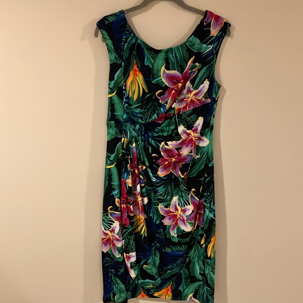 Dress Barn Signature Floral Tropical Print Dress
